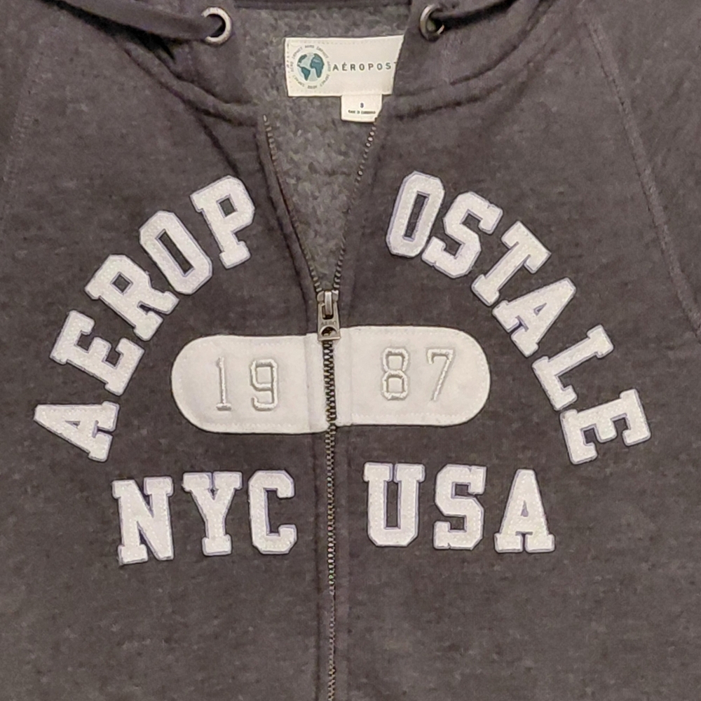 Aeropostale Womens Charcoal Gray Hoodie